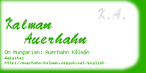 kalman auerhahn business card